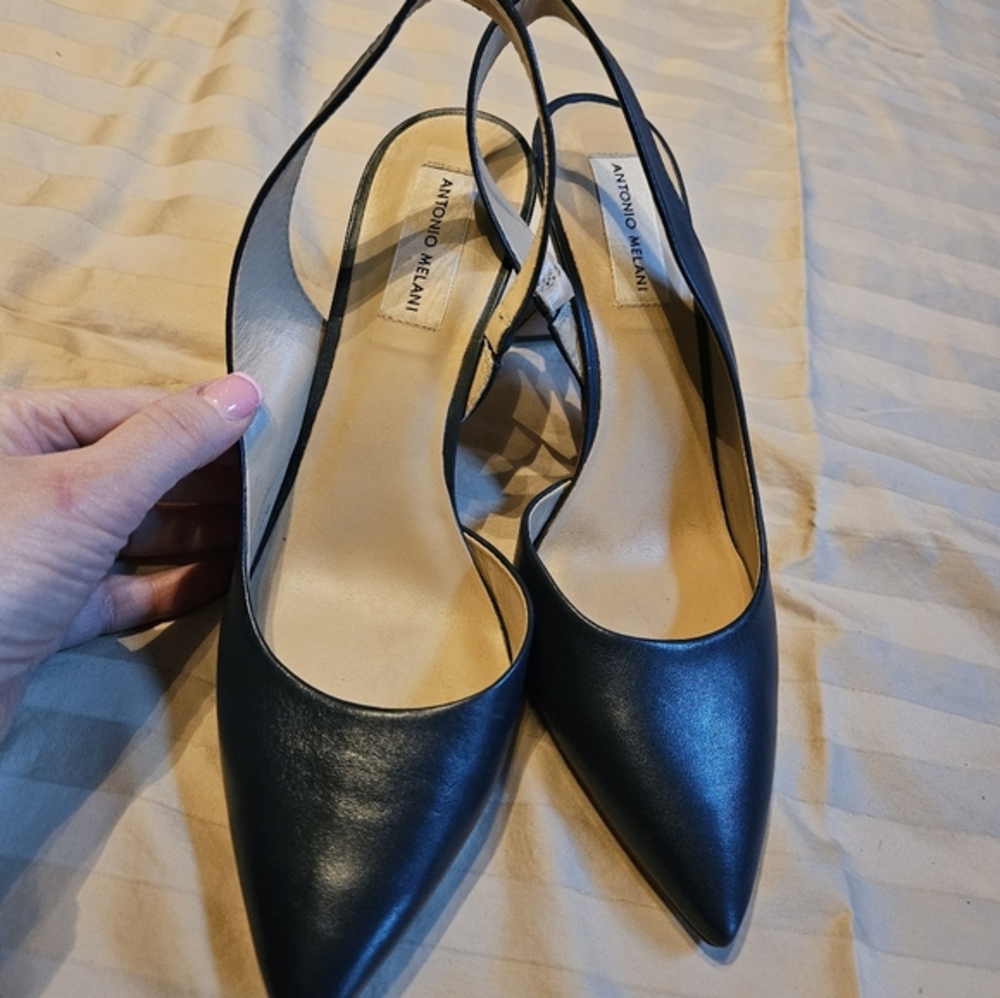 ANTONIO Melani Navy Blue Heel with strap, size 9.5 - Picture 2 of 7